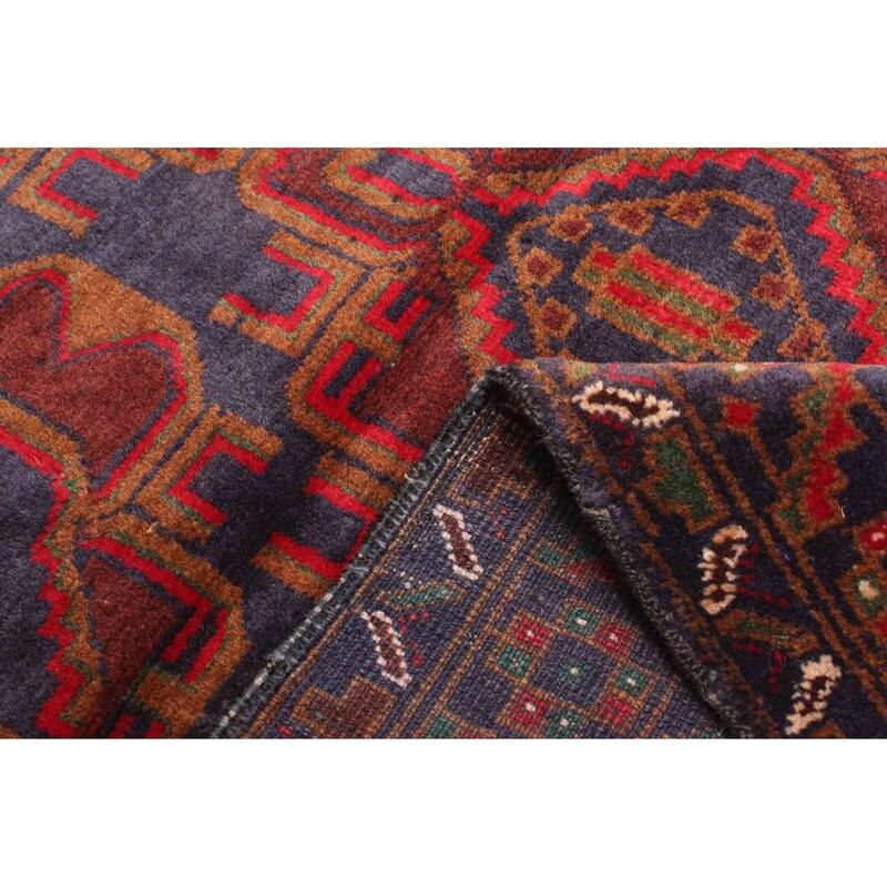 ECARPETGALLERY Hand-knotted Teimani Dark Navy Wool Rug - 2'8 x 4'2