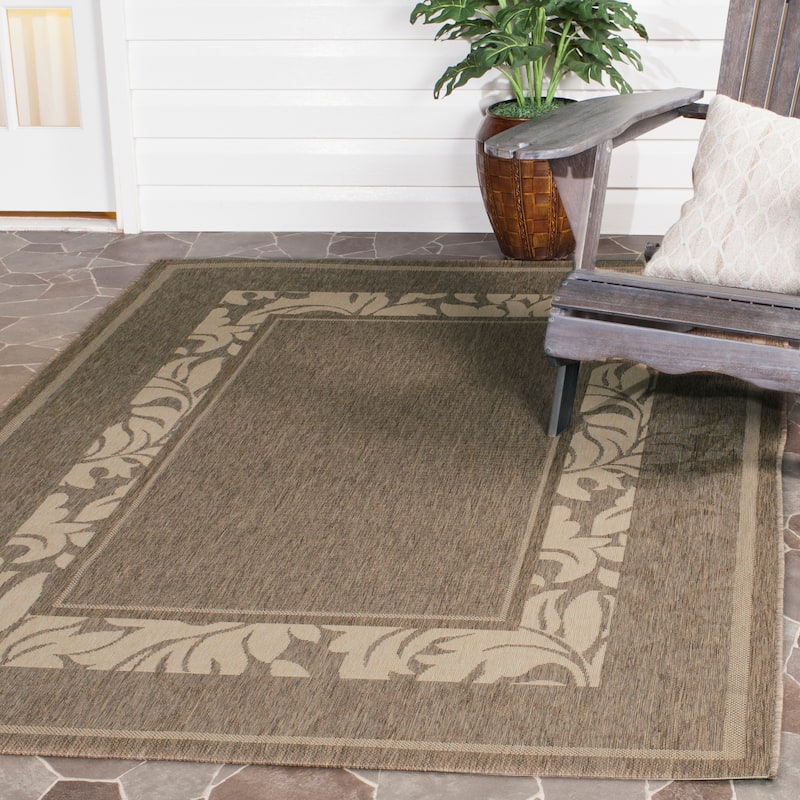 SAFAVIEH Courtyard Irmhilde Indoor/ Outdoor Waterproof Patio Backyard Rug - 2'7" x 5' - Brown/Natural