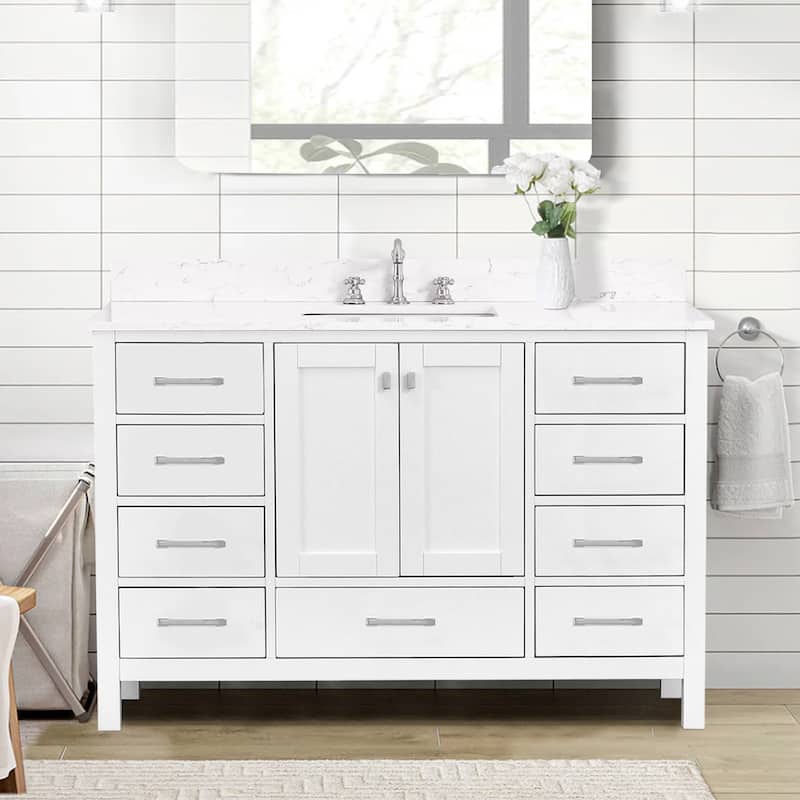 Prismatica 54 inch Bathroom Vanity Set in White