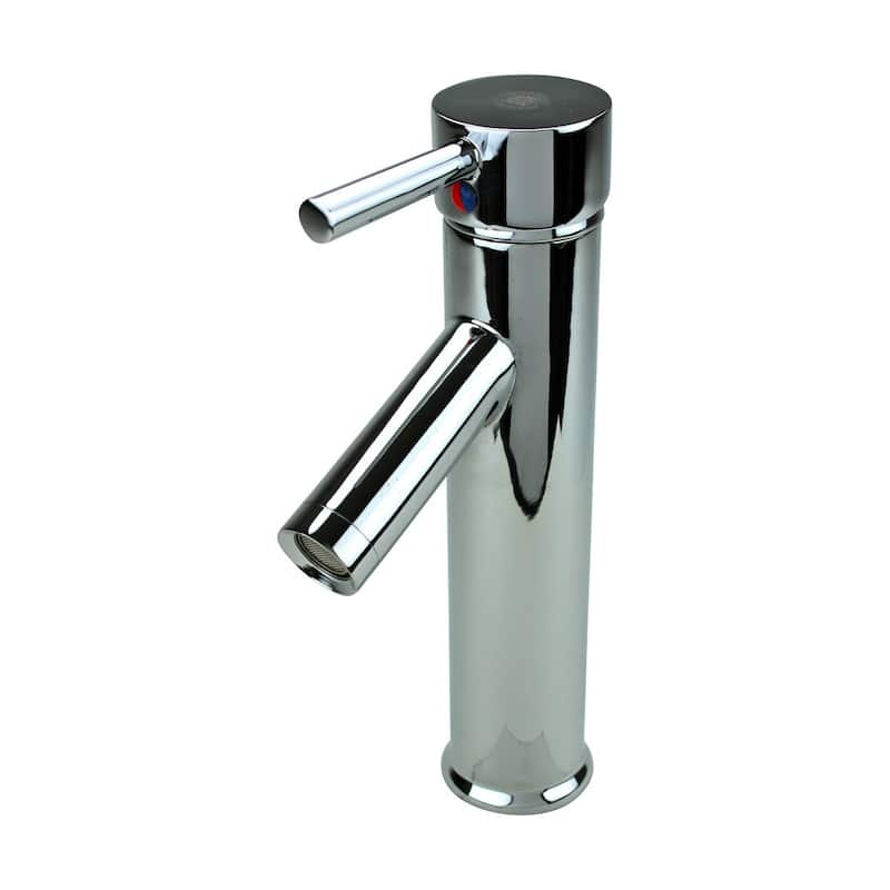 Chrome Plated Solid Brass Bathroom Faucet Single Hole Handle 10" H Renovators Supply