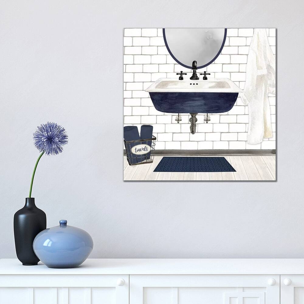 iCanvas "Farmhouse Bath II Navy-Sink" by Tara Reed Canvas Print