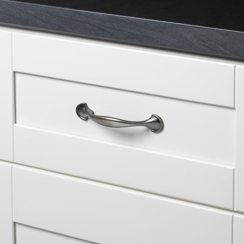 GlideRite 5-Pack 3 in. Center Satin Pewter Arch Cabinet Pulls - Satin Pewter