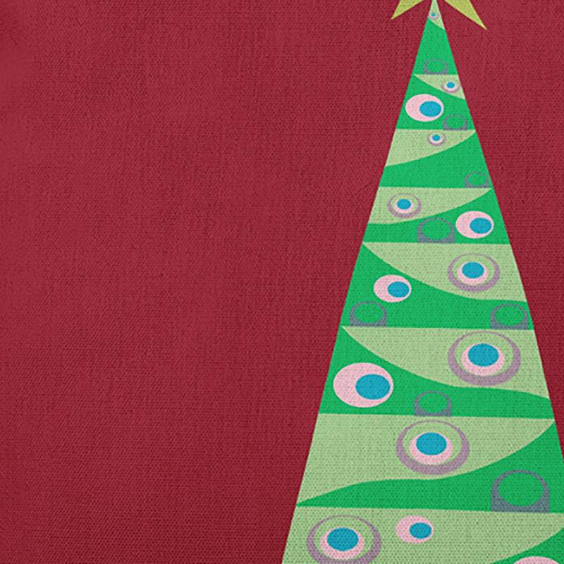 Cartoon Christmas Tree Indoor/Outdoor Throw Pillow