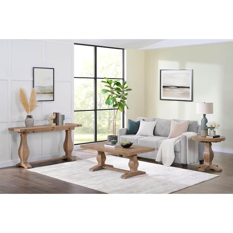 Napa 50" Solid Wood Pedestal Coffee Table