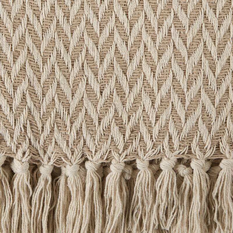 Stone Handloom Chevron Throw