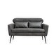 preview thumbnail 7 of 36, Loveseat, Lounge Sofa, Double Seat Removable Headrest with 2 Pillows Valley Grey