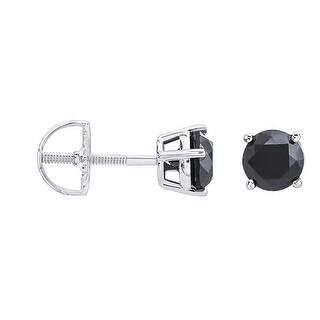 Black Diamond Earrings Online At Our Best Prism Jewel Round Cut G Set Black Diamond Back Stud Earring