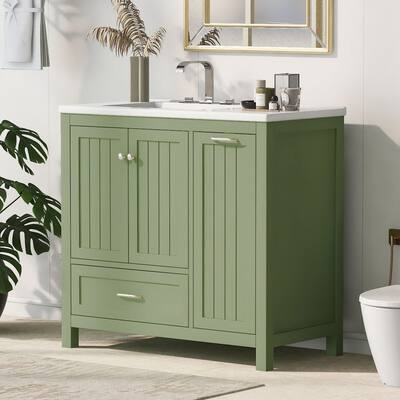 Modern Solid Wood Bathroom Vanity Cabinet