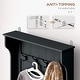 preview thumbnail 14 of 33, HOMCOM 28" 3-In-1 Entryway Hall Tree with Storage Bench, Coat Rack with Four Hooks and Shoe Storage, Gray
