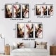 preview thumbnail 4 of 6, Designart "Gold And Red Fluid Fusion I" Abstract Framed Wall Art Set Of 3 Frame Canvas Set For Living Room Decor