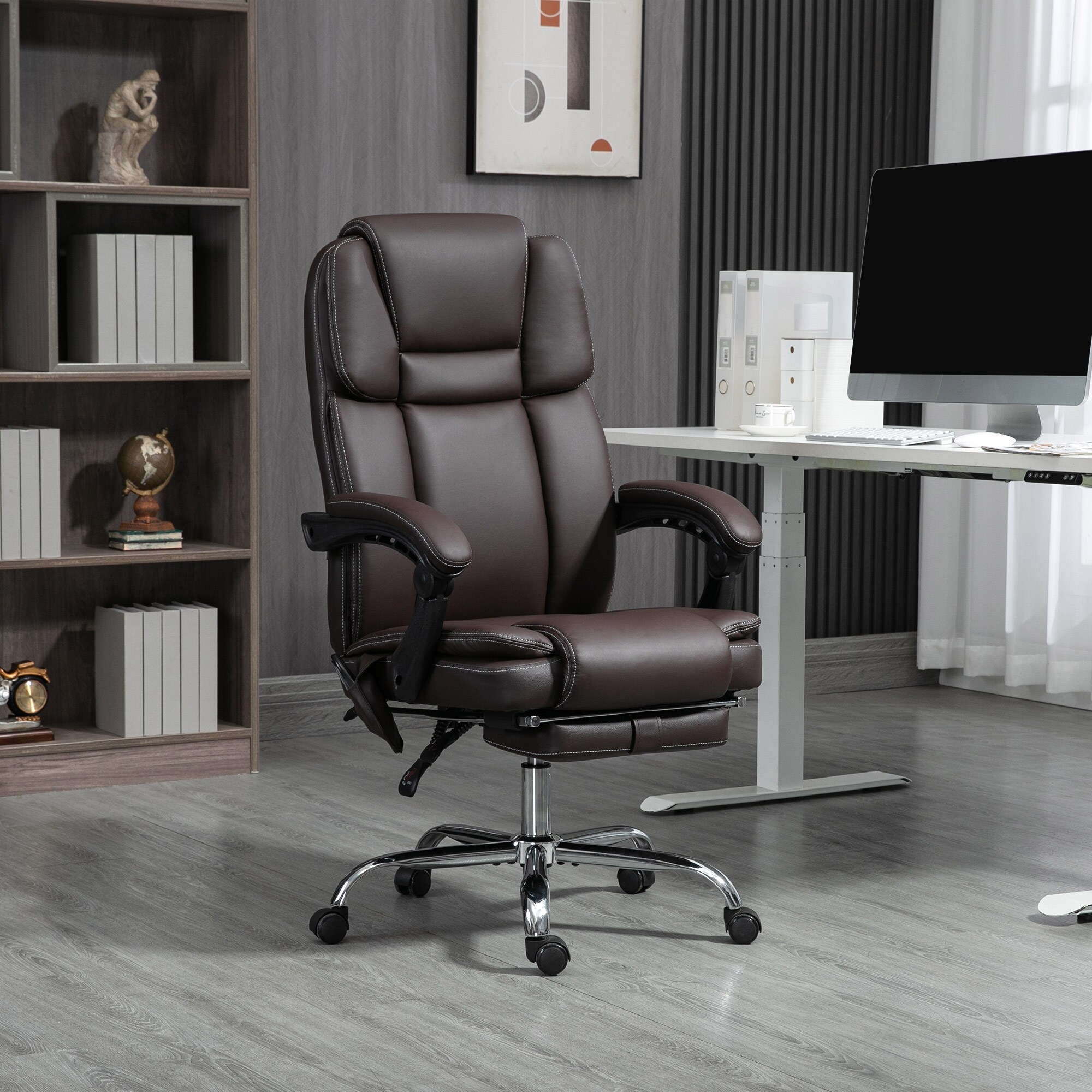 Heated leather online office chair