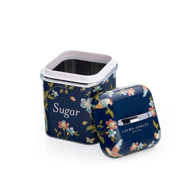 Laura Ashley VQ 3-Piece Hand-applied Stainless Steel Canister Set