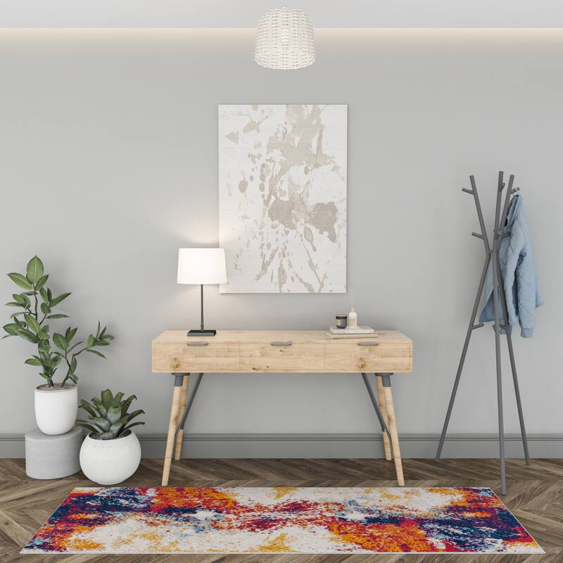 Gematria Industrial Abstract Indoor Area Rug - 2'3'' x 7'3'' - Multi-Color