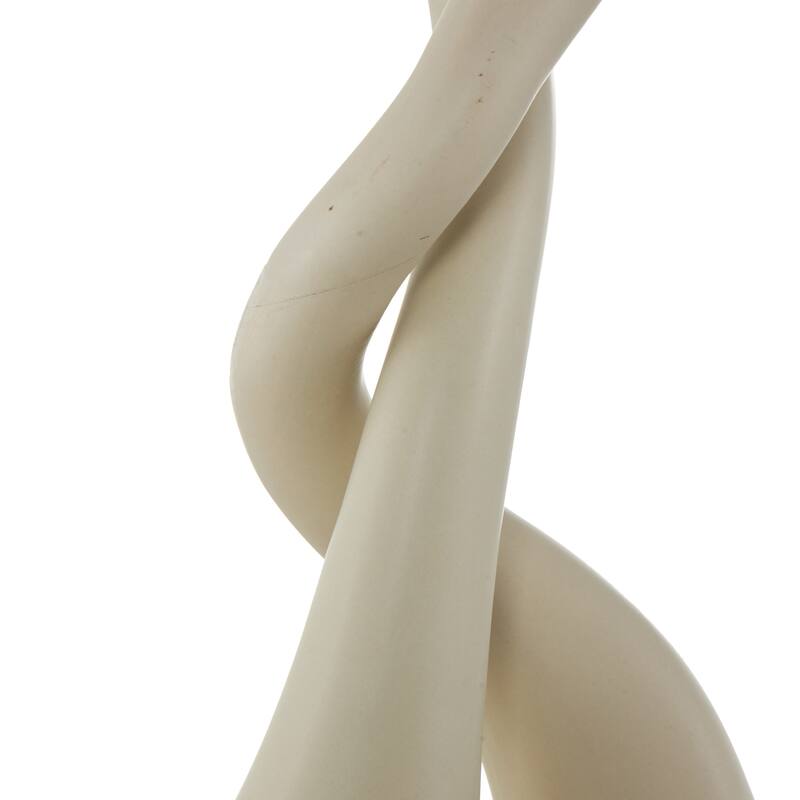 Beige Ceramic Intertwined Swan Decorative Sculpture (Set of 2)