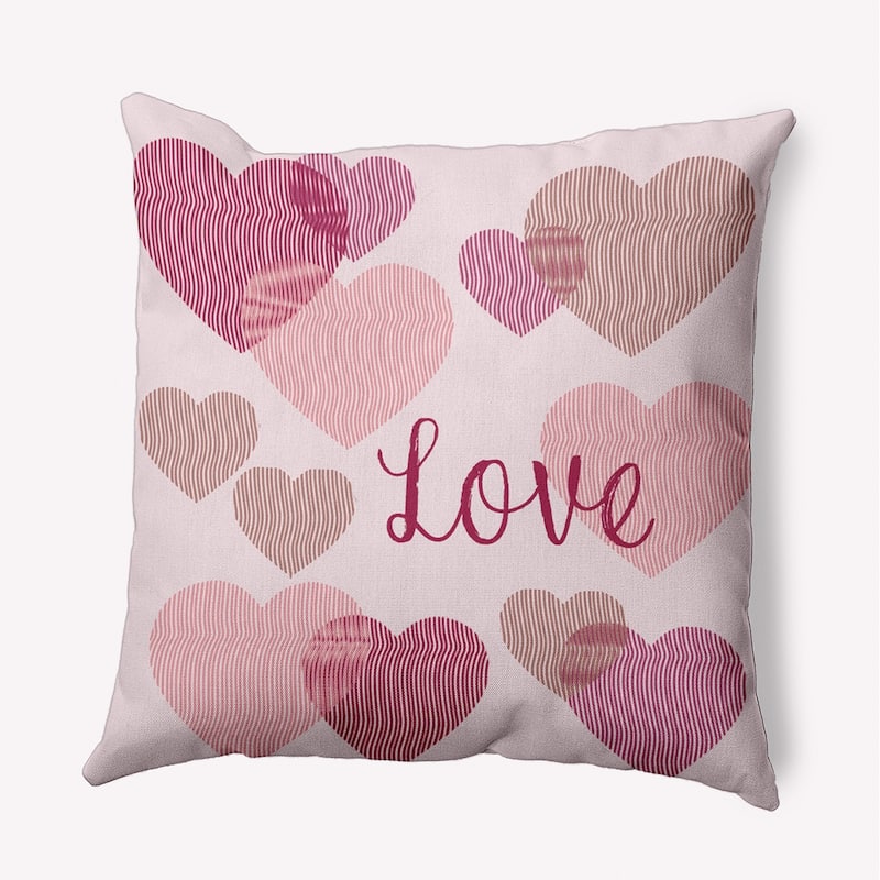 Colliding Hearts Valentines Day Accent Pillow - 20" x 20" - Bold Pink