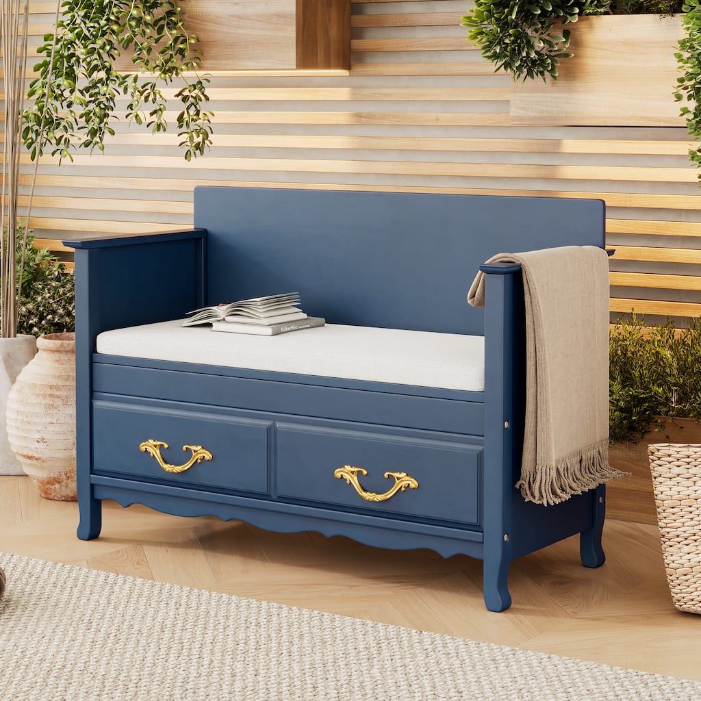 Shoe Bench with Removable Cushion