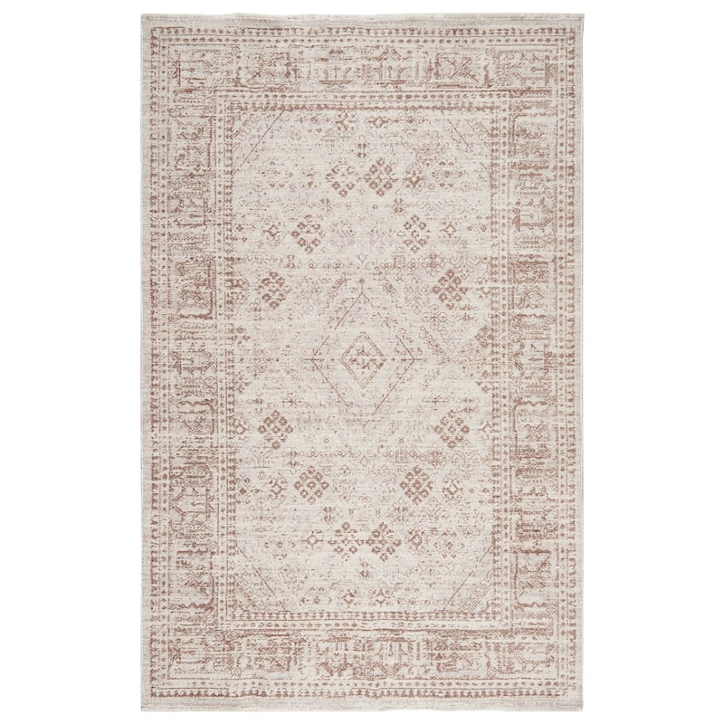Terra by Obeetee Heirloom Diamond Neutral Rug - Lavender/Ivory - 8'10" x 11'10"