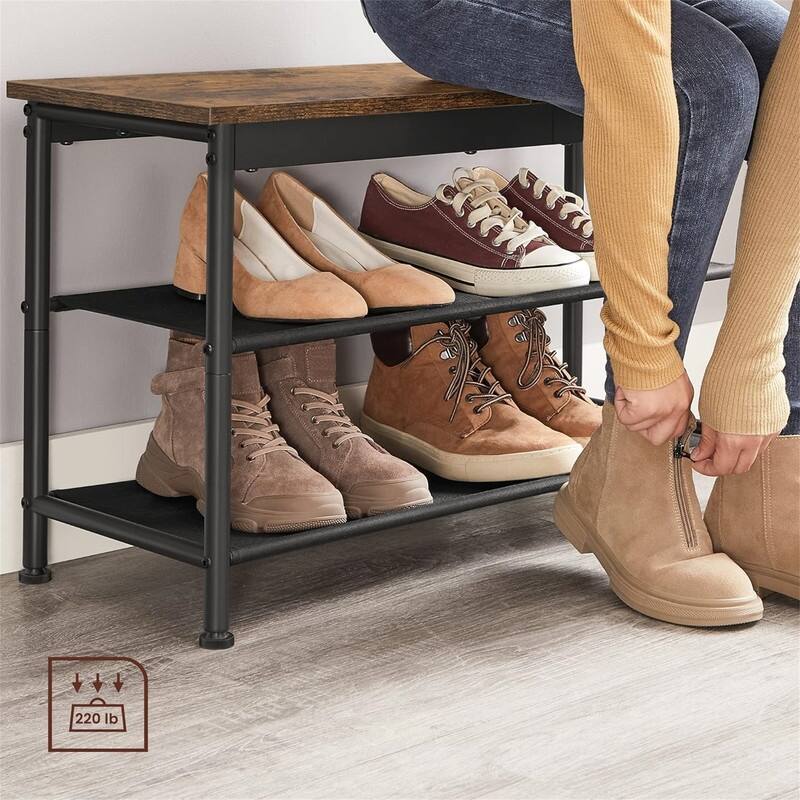 with 2 Fabric Storage Shelves - 11.8"D x 29.5"W x 18.1"H