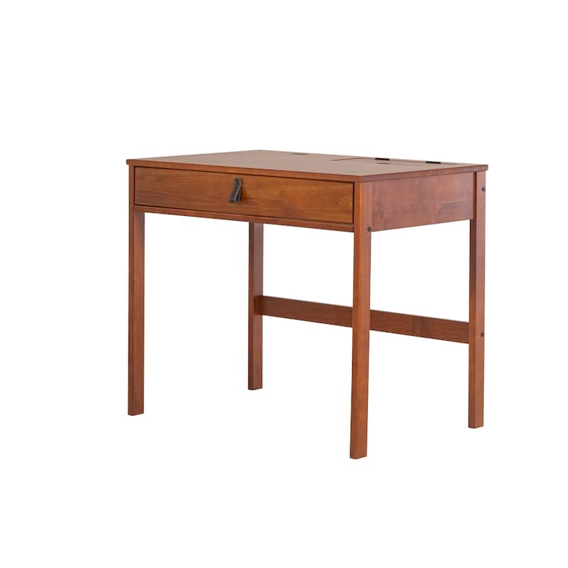 Copper Grove Rivne Modern Sturdy Home Office Wood Desk with Drawers and Compartments - 35" Width-Caramel
