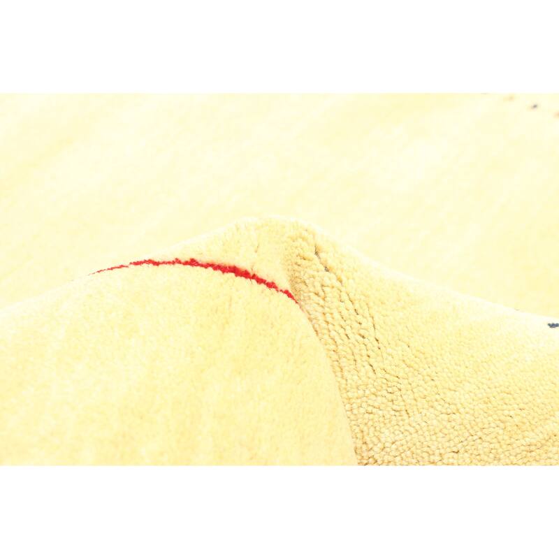 ECARPETGALLERY Hand Loomed Kashkuli Gabbeh Light Gold Wool Rug - 3'11 x 5'8