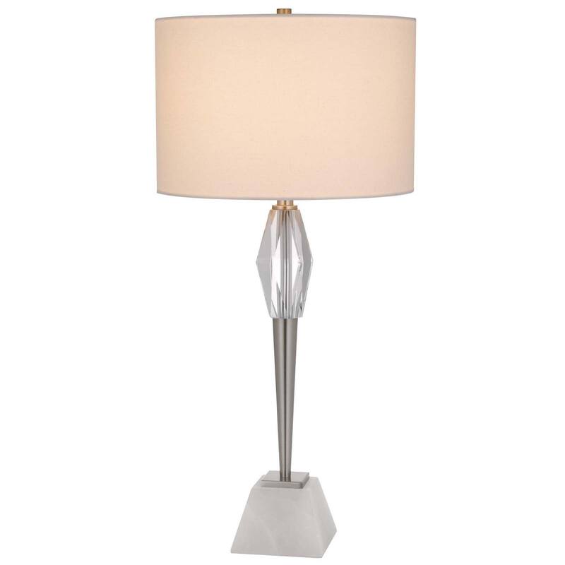 Assen 32" Height Brushed Steel Metal Table Lamp - One Size