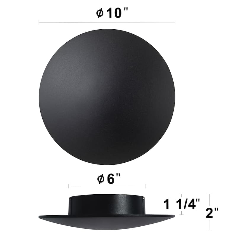C Cattleya 2-pack Matte Black Aluminum Round Disc LED Indoor Outdoor Wall Sconce