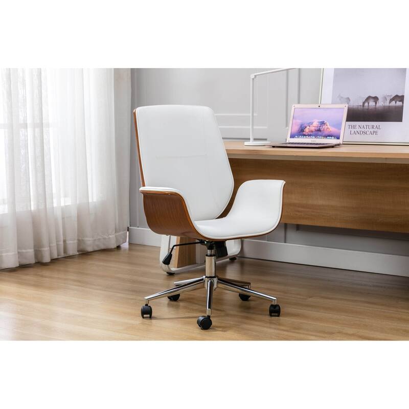 Porthos Home Nole Office Chair, PU Leather, Height Adjustable Seat