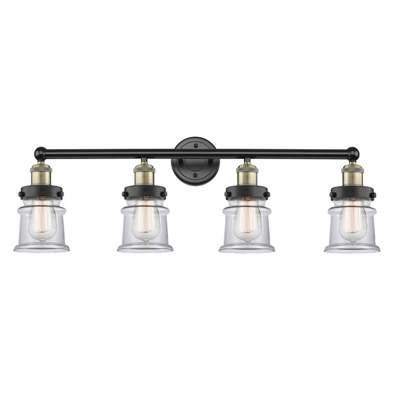 Innovations Lighting Canton - 4 Light 32" Bath Vanity Light - Clear/Black Antique Brass