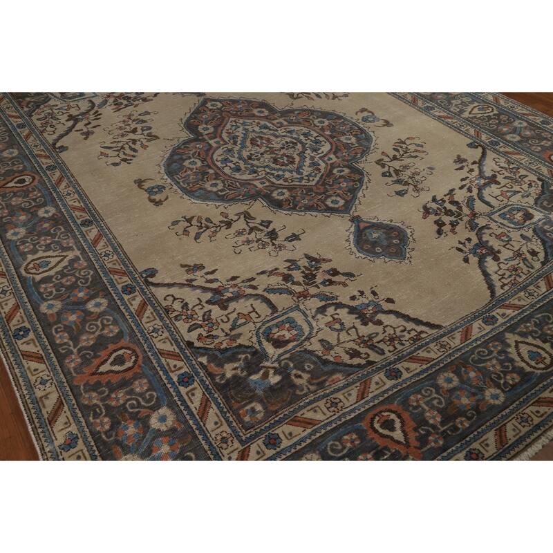 Tabriz Persian Vintage Area Rug Handmade Wool Carpet - 8'5" x 11'0"