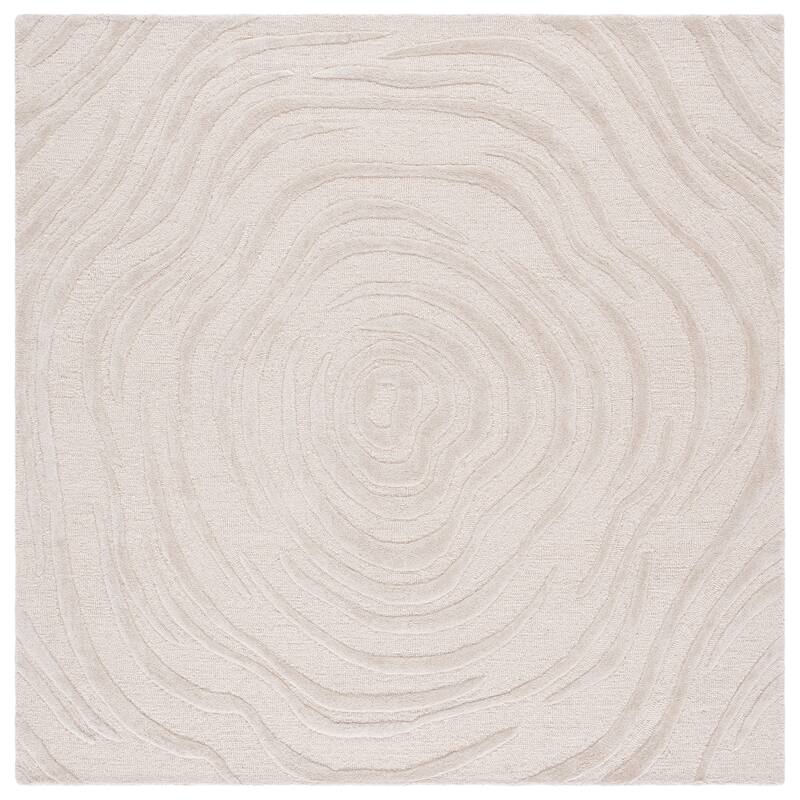 SAFAVIEH Handmade Glamour Oprica Contemporary Wool Rug - 6' Square - Ivory