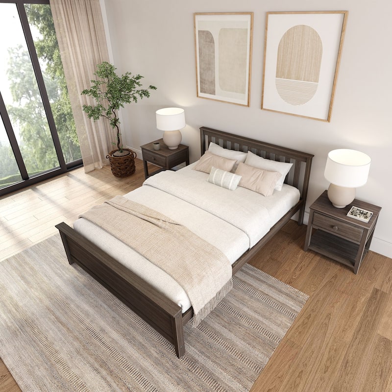 Plank and Beam Classic Real Wood Queen Platform Bed