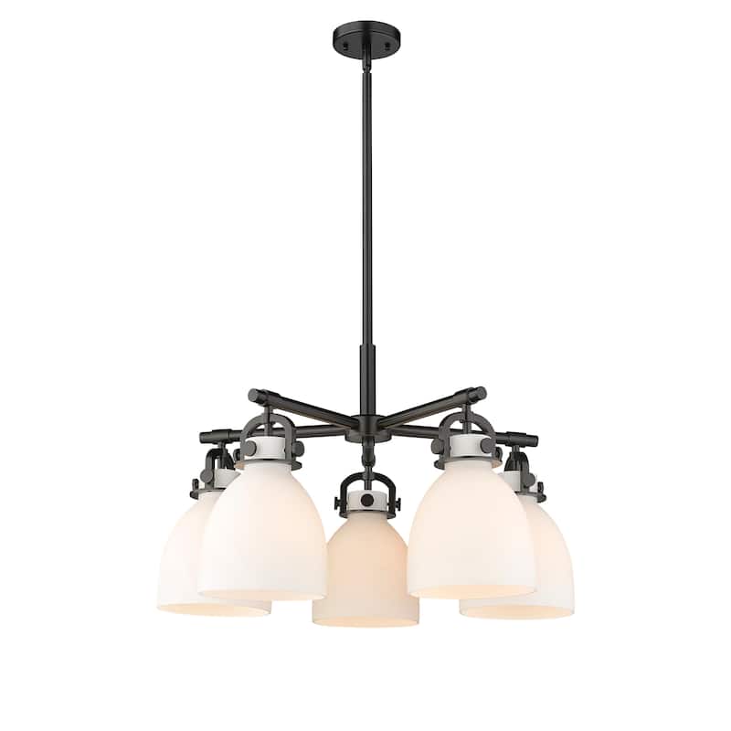 Innovations Lighting Newton Bell - 5 Light 7" Stem Hung Chandelier