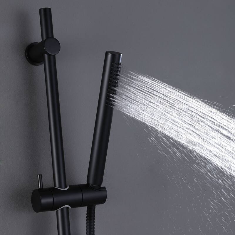 3-Spray Function Hand Shower With Slide Bar Kit In Matte Black