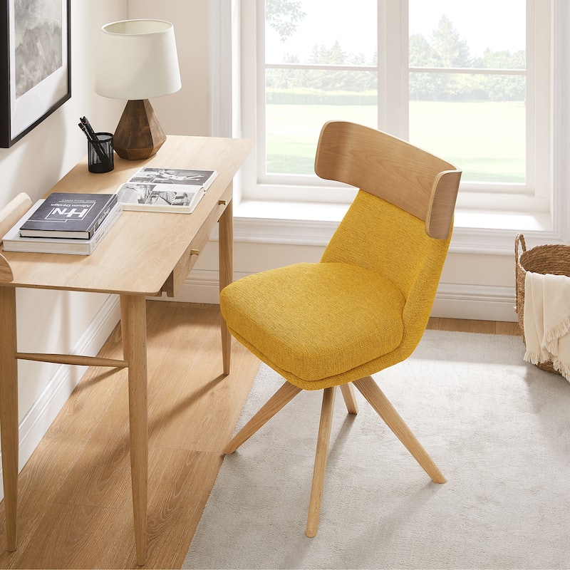 Art Leon Wood and Fabric Swivel Desk Chair