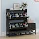 Moasis Farmhouse Shoe Storage Cabinet with 2 Flip Drawers for 16 Pairs Entryway Shoe Storage with Shoe Bench
