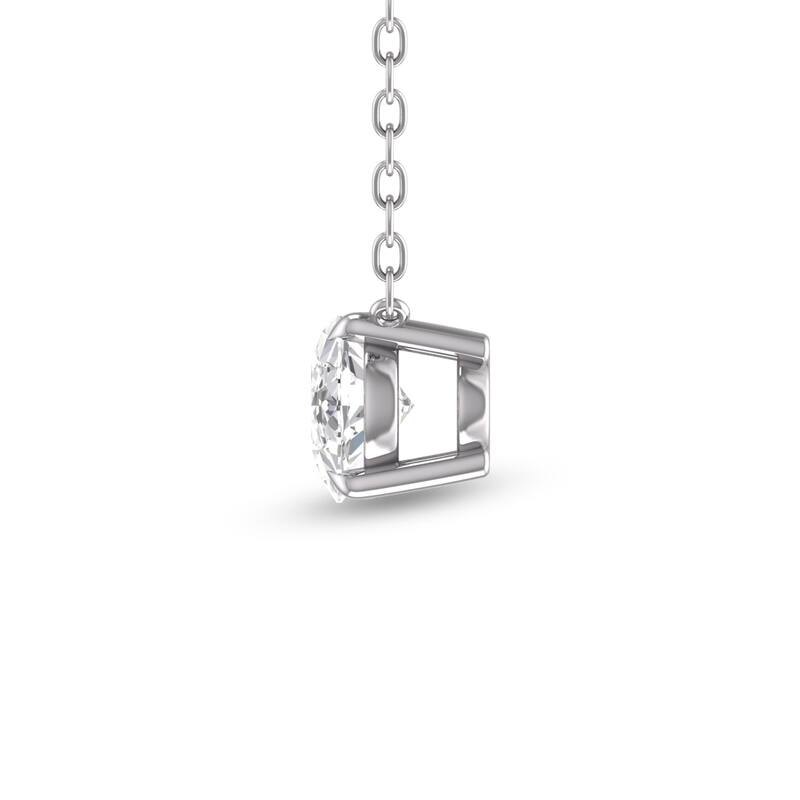 Marquee Lab Grown 1/2 Carat Floating Oval Diamond Solitaire Pendant in 14K White Gold