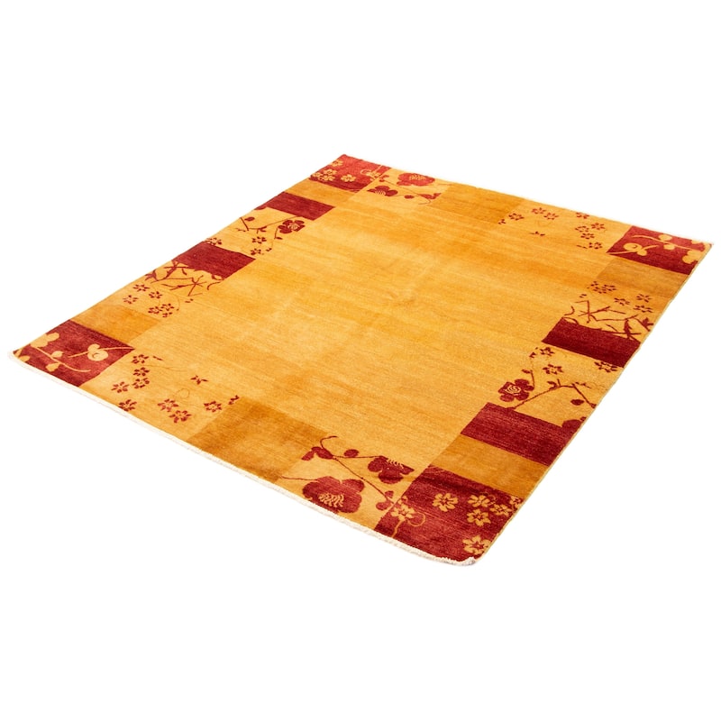 ECARPETGALLERY Hand-knotted Peshawar Ziegler Light Gold Wool Rug - 6'8 x 7'10