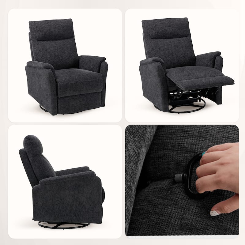 Fabric Recliner Sofa Chair Swivel Rocking Footrest-Single Seat for Living Room