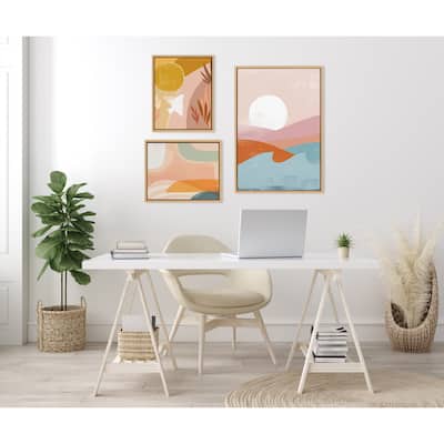 Kate and Laurel Sylvie Sunrise Canvas Art Set by Kate Aurelia Holloway