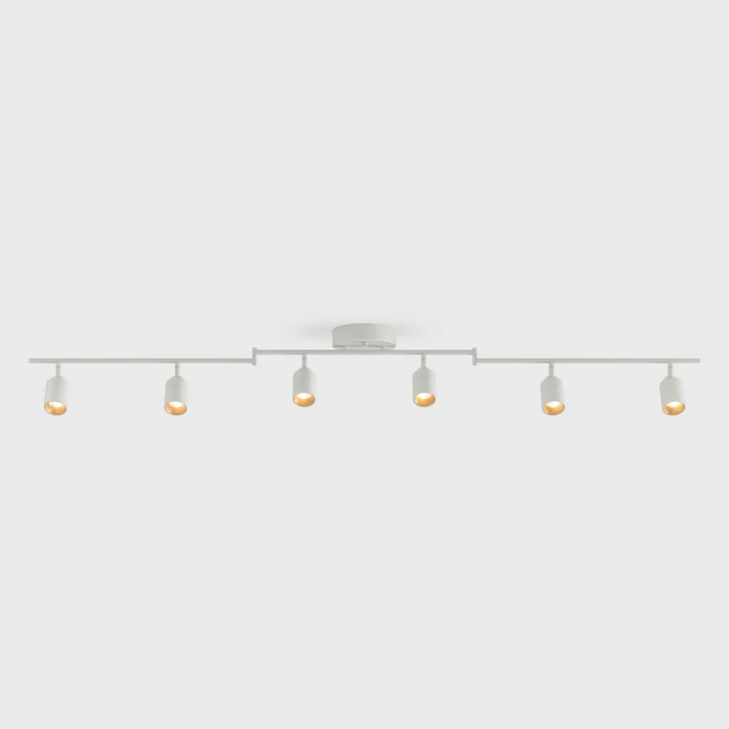 Shura 6-Light White Integrated LED Swivel Track Light with Rotatable Heads, 5 ft. Track Lighting Kit, 3000k, 3000 Lumens