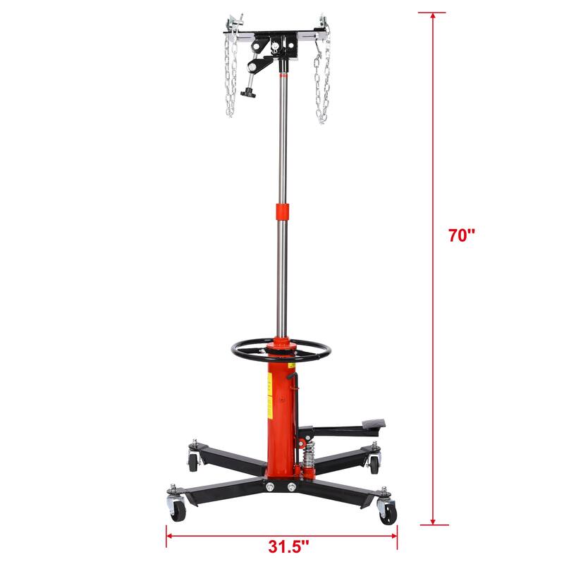 Transmission Jack High Lift 1660 Lbs Telescopic 2 Stage Hydraulic Ram Transmission Floor Jack 360° Swivel Wheel Lifting