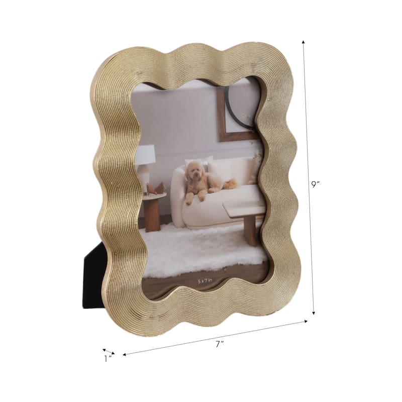 Polyresin Photo Frame Sculpted Wavy Border Textured Edge Design