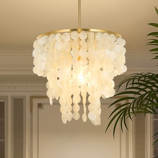 Modern Capiz Shell Chandelier Seashell Pendant Light Fixture for Living ...