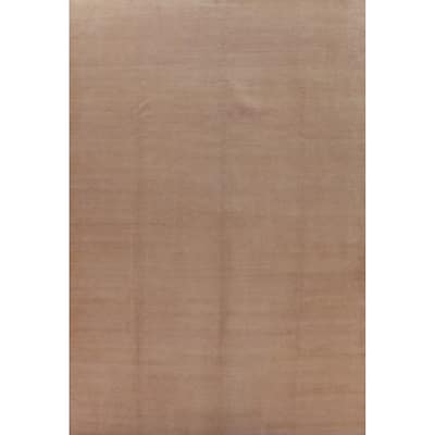 Hand Knotted Oriental 100% Wool Carpet Modern Solid Peach Gabbeh Area Rug - 12' 6'' X 9' 1''