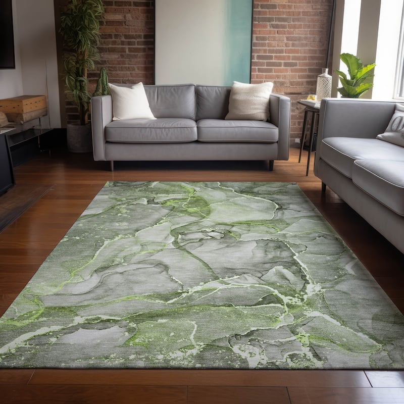 Allus Artistic Abstract Weather Resistant Classic Meets Modern Outdoor Rug