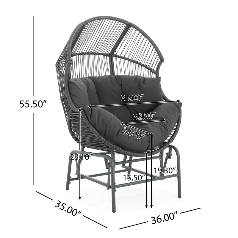 Palos Outdoor Wicker Glider Chair - Light Brown (Excluding the table)