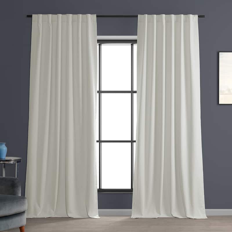 Exclusive Fabrics Performance Linen Luxury Blackout Curtains (1 Panel) - Thermal Insulation, Elegant Blackout Drapery - 50 X 108 - Off White