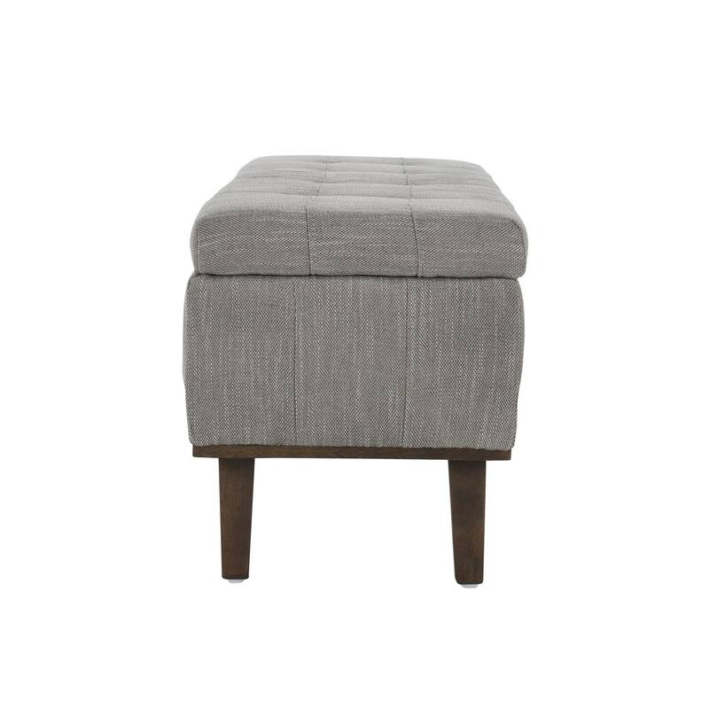 Louise Tufted Storage Bench, Gray 54" By Kosas Home