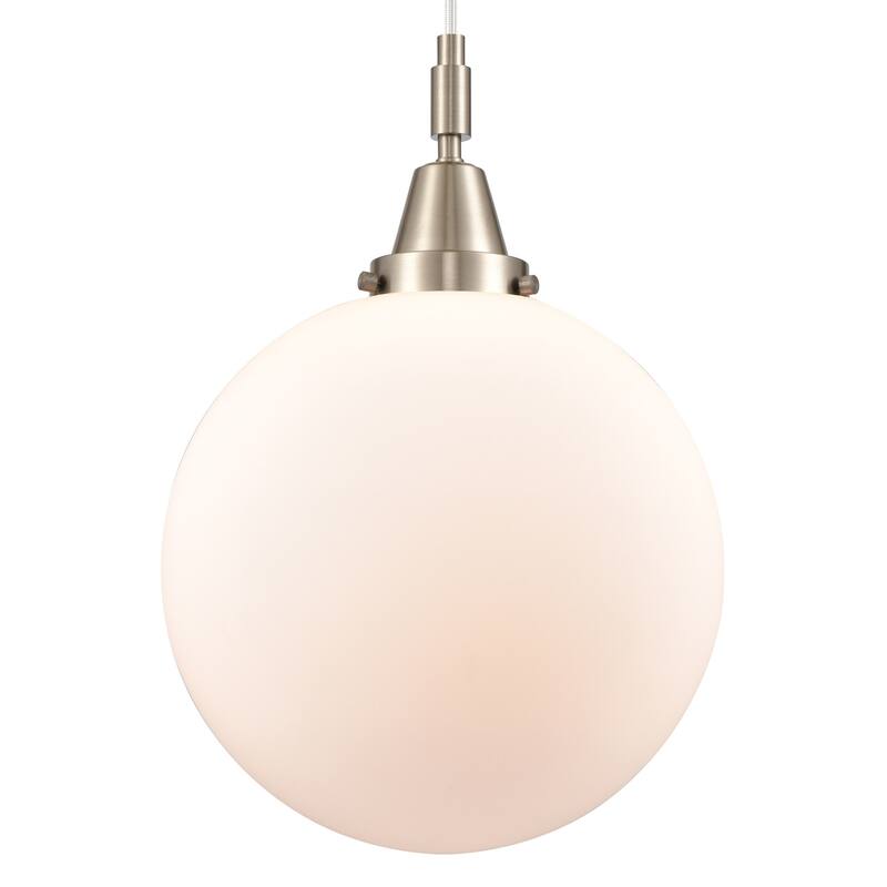 Innovations Lighting 447-1P-G201-12 Beacon 12" Wide Pendant with Matte - Brushed Satin Nickel