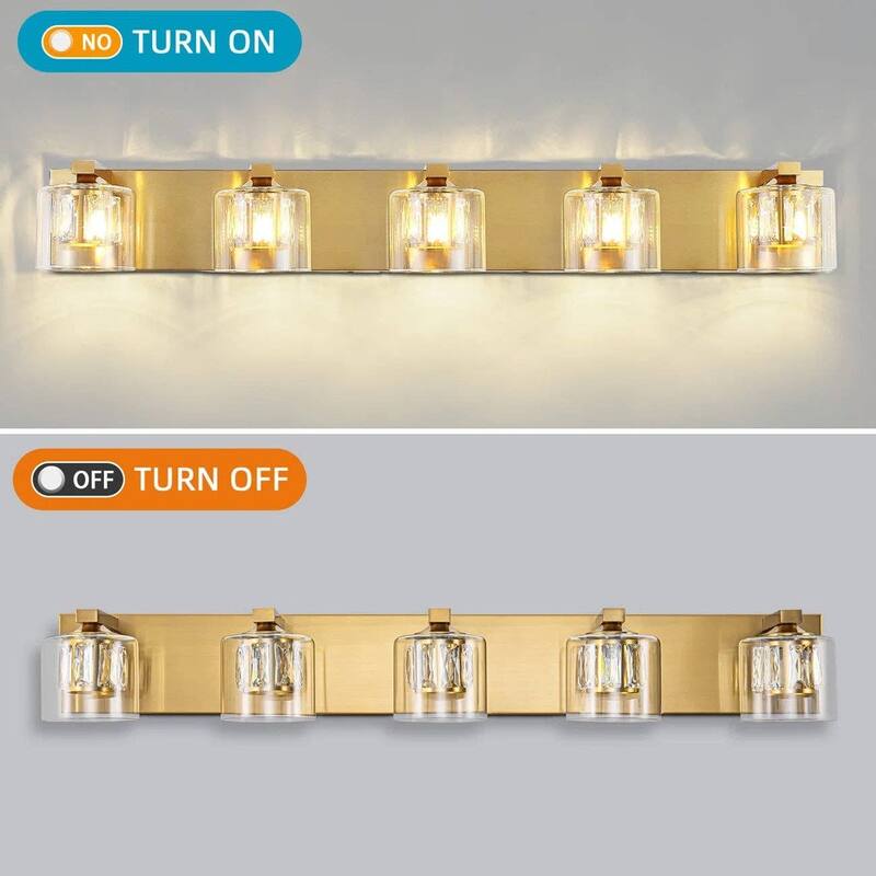Kolt Gold Traditional 5-Light Bathroom Vanity Light